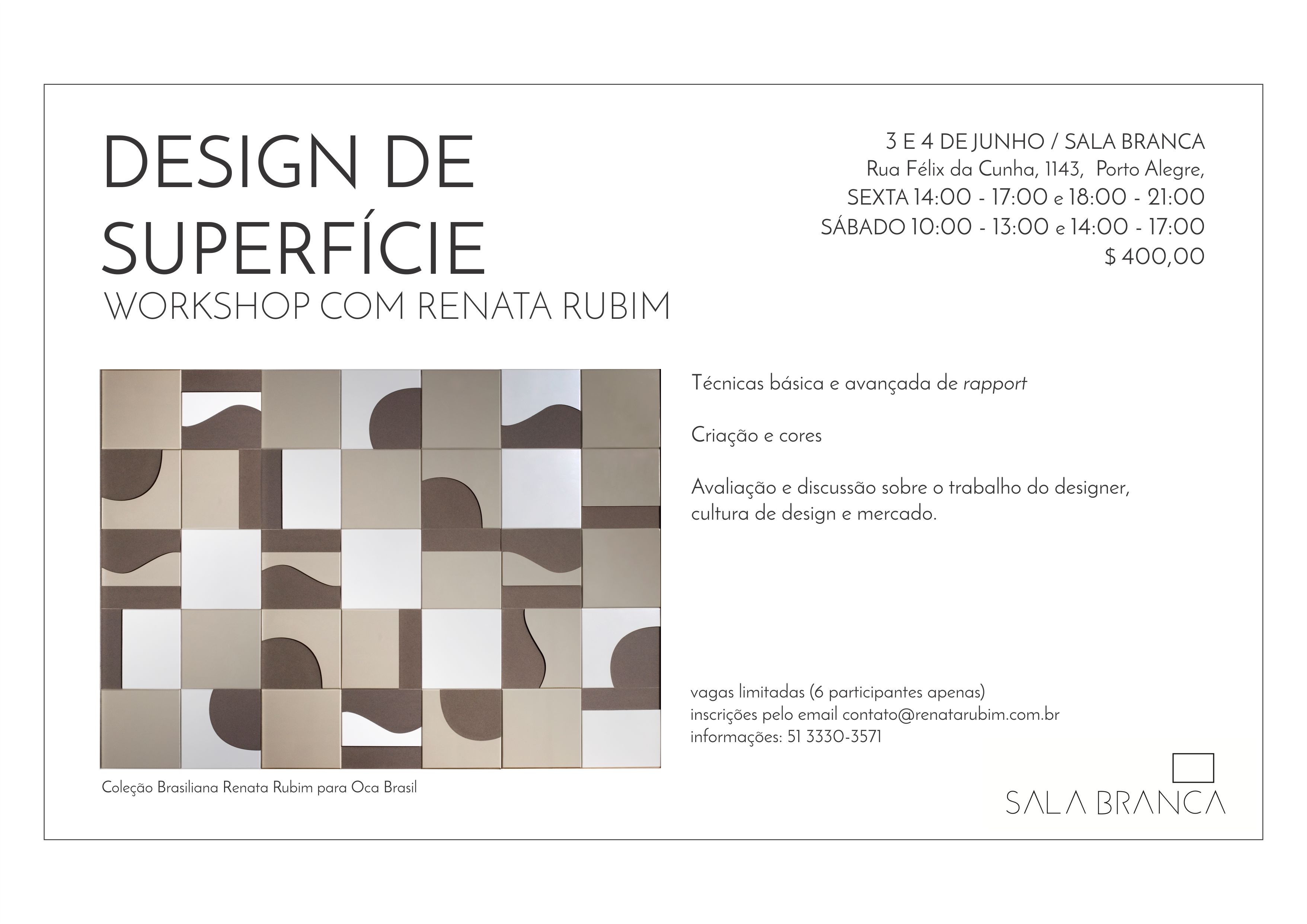Workshop Surface Design | Sala Branca
