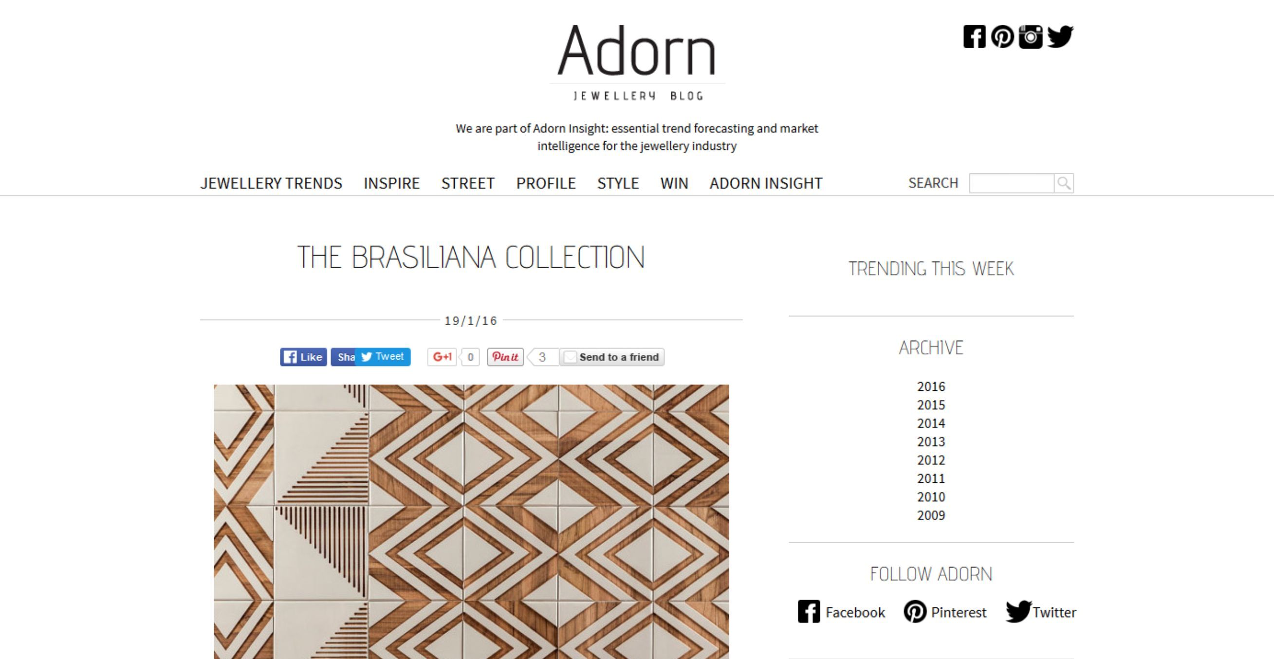 Adorn Jewerly (UK) | Brasiliana Collection