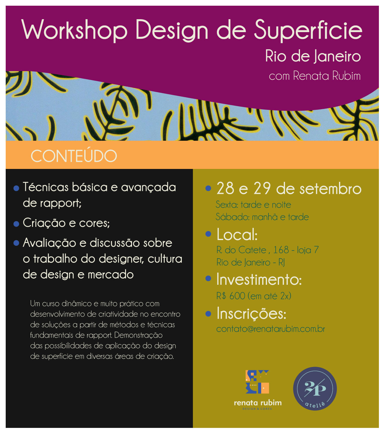 Workshop Design de Superfície - Edição Rio de Janeiro